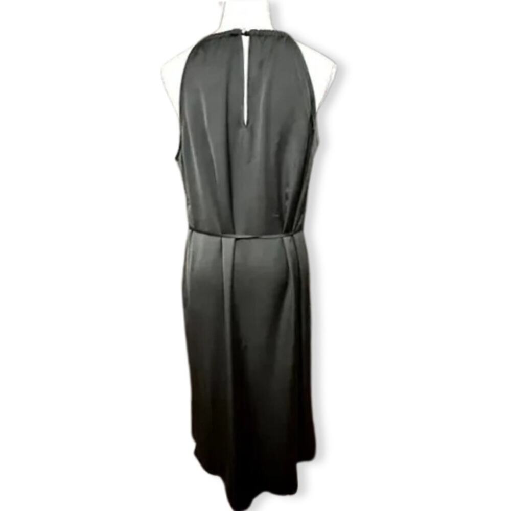 INC Black Halter Midi Dress Belter Waist Sleeveless Classic Chic Elegant 14 NWT - Picture 7 of 12